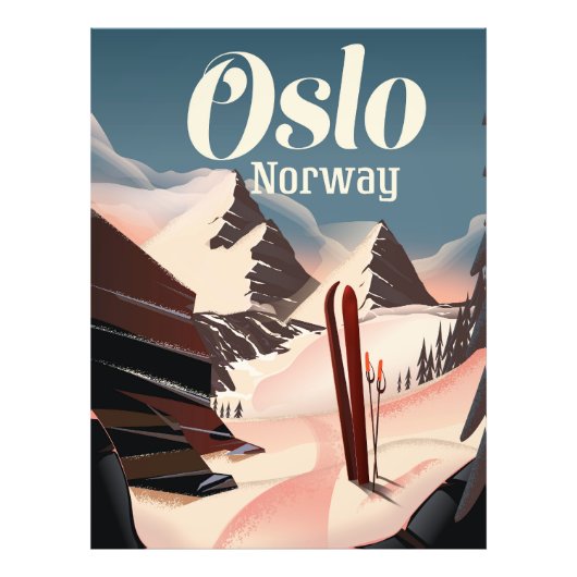 ノルウェー オスロ 旅行 スキーポスター フォトプリント            (正面)