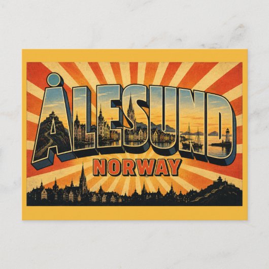 ノルウェー オーレスン ユーゲントスティル ポストカード (正面)