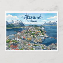 ノルウェー オーレスン 旅行 はがき