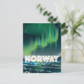 ノルウェー オーロラ 北極光 旅行ポスター ポストカード (スタンド正面)