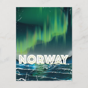 ノルウェー オーロラ 北極光 旅行ポスター ポストカード