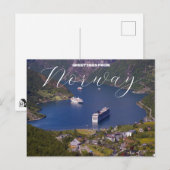 ノルウェー クルーズ旅行のはがき ポストカード (正面/裏面)