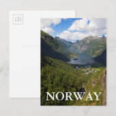 ノルウェー、ゲイルアンゲルフィヨルドの風景 ポストカード (正面/裏面)