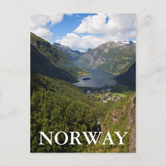 ノルウェー、ゲイルアンゲルフィヨルドの風景 ポストカード (正面)