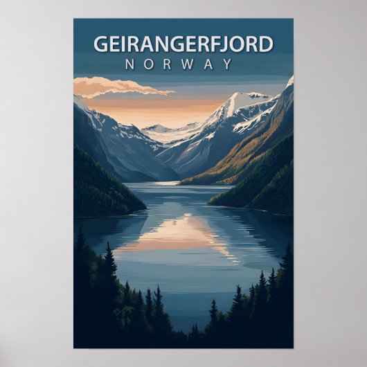 ノルウェー・ゲイルランゲルフィヨルドの美しい場所 旅行 ポスター (正面)