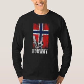 ノルウェー サッカー選手 ノルウェー国旗 サッカー Tシャツ