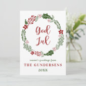 ノルウェー&スウェーデンのクリスマスカード、カスタム シーズンカード (スタンド正面)