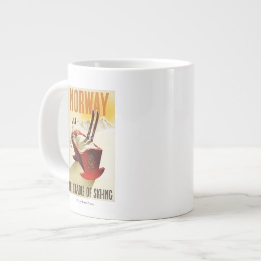 ノルウェー-スキーのゆりかご ジャンボコーヒーマグカップ (正面左)