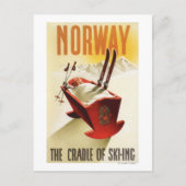 ノルウェー – スキーのクレードル ポストカード (正面)