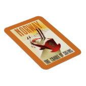 ノルウェー – スキーのクレードル マグネット (右側)