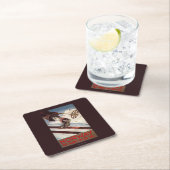 ノルウェー-スキーの家 スクエアペーパーコースター (インサイチュ)