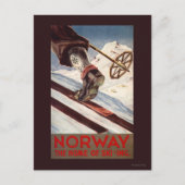 ノルウェー – スキーの家 ポストカード (正面)