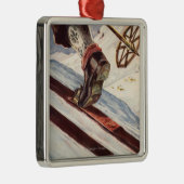 ノルウェー-スキーの家 メタルオーナメント (右)