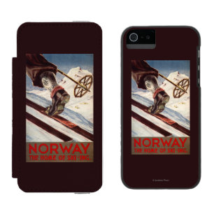 ノルウェー-スキーの家 iPhone SE/5/5sウォレットケース