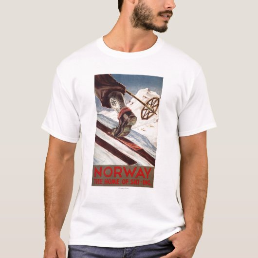 ノルウェー-スキーの家 Tシャツ (正面)
