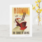 ノルウェー-スキーの揺りかご カード (黄色い花)