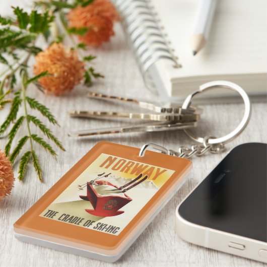 ノルウェー-スキーの揺りかご キーホルダー (正面右)