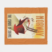 ノルウェー-スキーの揺りかご フリースブランケット (正面(横))