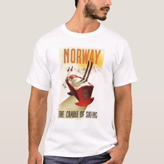 ノルウェー-スキーの揺りかご Tシャツ (正面)