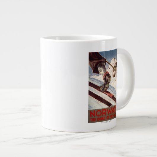 ノルウェー-スキーの故郷 ジャンボコーヒーマグカップ (正面右)