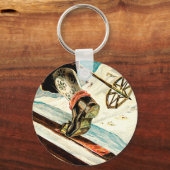 ノルウェー – スキー旅行アートのホーム キーホルダー (正面)