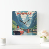 ノルウェー スクエア壁時計 (ホーム)