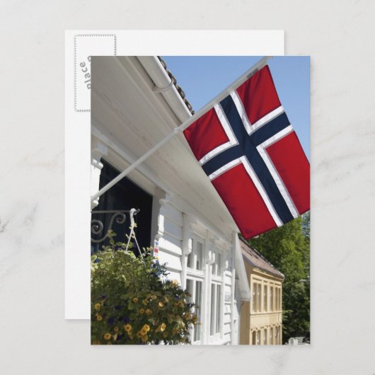 ノルウェー、スタヴァンゲル。歴史的なダウンタウンの景色。 ポストカード (正面/裏面)