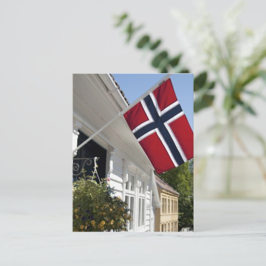 ノルウェー、スタヴァンゲル。歴史的なダウンタウンの景色。 ポストカード (スタンド正面)