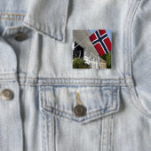ノルウェー、スタヴァンゲル。歴史的な市街中心部の景色 缶バッジ (インサイチュ)