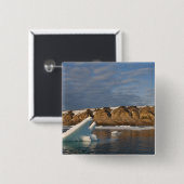 ノルウェー、スバルバード、スピッツベルゲン島、セッティング 缶バッジ (正面&裏面)