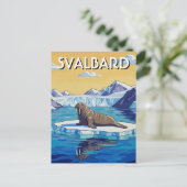 ノルウェー スヴァールバル諸島のセイウチ ポストカード (スタンド正面)