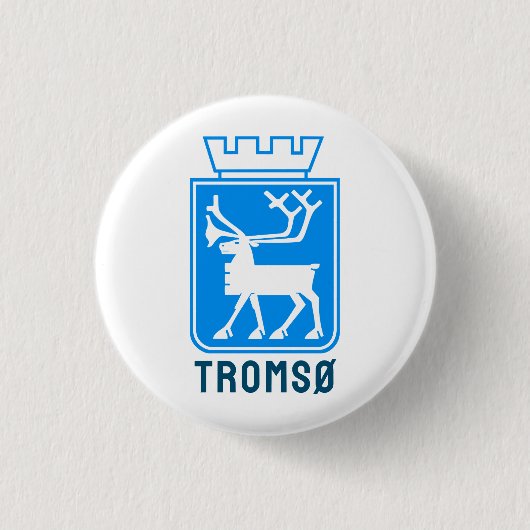 ノルウェー，トロムソの紋章 缶バッジ (正面)