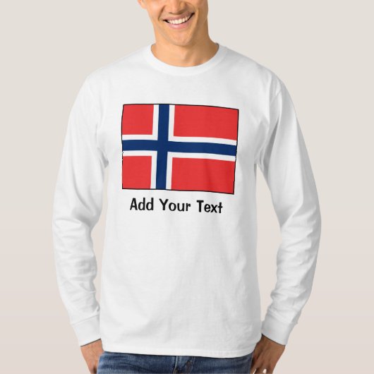 ノルウェー-ノルウェーの旗 Tシャツ (正面)