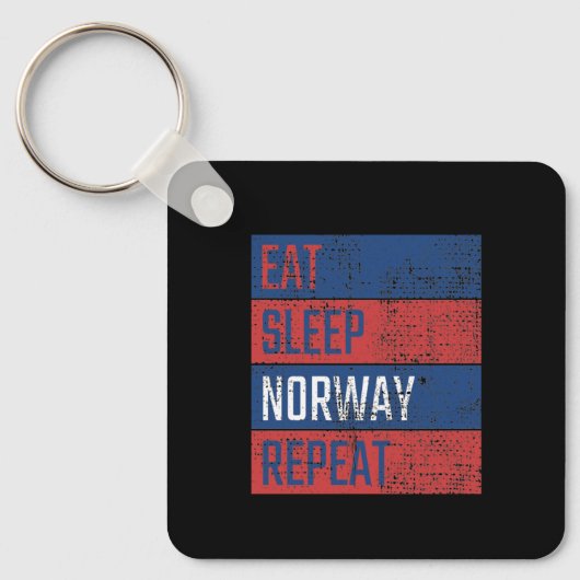 ノルウェー - ノルウェーを食べ、眠り、ノルウェーを繰り返す キーホルダー (正面)