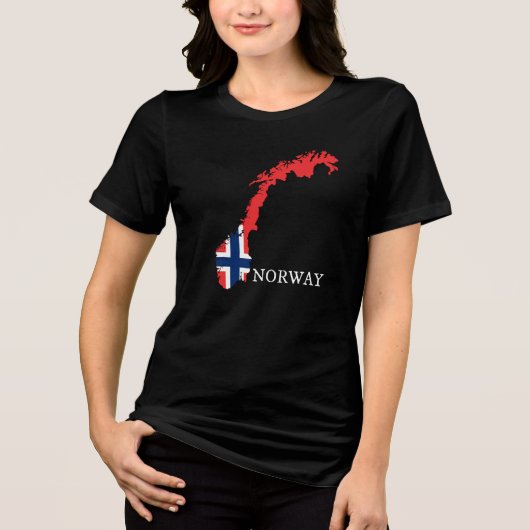 ノルウェー - ノルウェー国旗 トライブレンドTシャツ (正面)