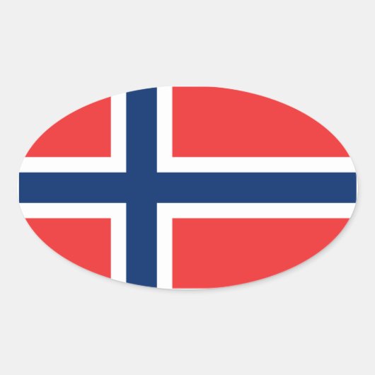 ノルウェー/ノルウェー国旗 楕円形シール (正面)