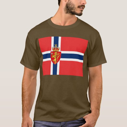 ノルウェー、ノルウェー国旗、紋章/オーディー Tシャツ (正面)