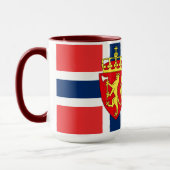 ノルウェー、ノルウェー国旗、紋章 マグカップ (左)