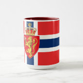 ノルウェー、ノルウェー国旗、紋章 マグカップ (中央)