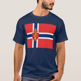 ノルウェー、ノルウェー国旗、紋章/紺色 Tシャツ