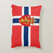 ノルウェー、ノルウェー国旗、紋章/青 アクセントクッション (裏面(縦))