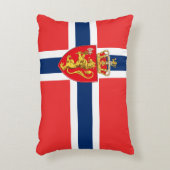 ノルウェー、ノルウェー国旗、紋章/青 アクセントクッション (正面(垂直))