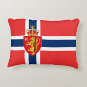 ノルウェー、ノルウェー国旗、紋章/青 アクセントクッション (裏面)