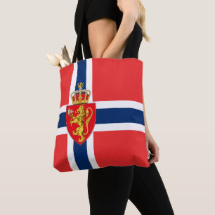 ノルウェー、ノルウェー国旗、紋章/青 トートバッグ