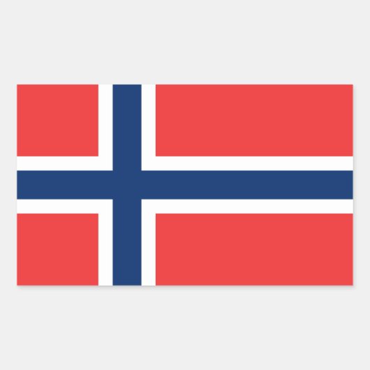 ノルウェー – ノルウェー国旗 長方形シール (正面)