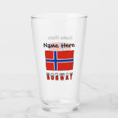 ノルウェー ノルウェー国旗 黒 カスタマイズ タンブラーグラス (正面)