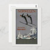 ノルウェー ノルウェー ヴィンテージポスター 1930 ポストカード (正面/裏面)