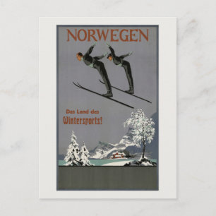 ノルウェー ノルウェー ヴィンテージポスター 1930 ポストカード