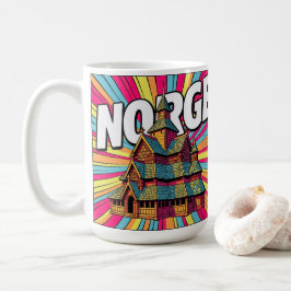 ノルウェー ノルゲ スタブ教会 オスロ ポップアート コーヒーマグ コーヒーマグカップ