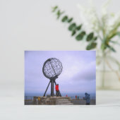 ノルウェー、ノースケープの地球儀 ポストカード (スタンド正面)